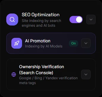 Блок «SEO и продвижение»